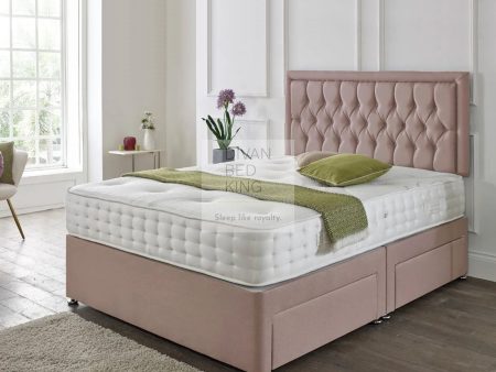 Hamilton Pink Reinforced Divan Bed Set with Button Headboard Online now