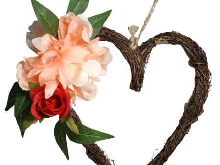 Decorative Twine Heart Wreath 11  x 6  Supply