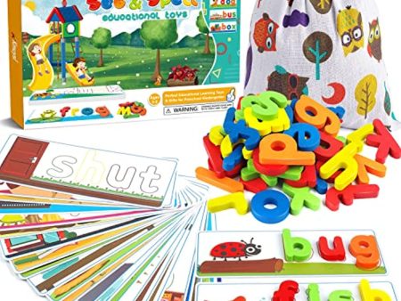 KMUYSL See & Spell Learning Educational Toys and Gift for 3 4 5 Years Old Boys and Girls - 80Pcs of CVC Word Builders, Alphabet Colors Recognition Game for Preschool Kindergarten Kids Online Sale