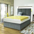 Ethan Luxury Ottoman Divan Bed with Stripe Floor Standing Headboard Option Cheap