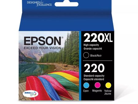 Epson 220XL Combo 4pk Ink Cartridges - Black & Tri-Color EXP 09 24 Cheap