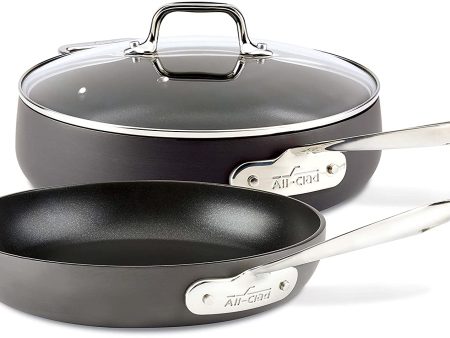 All-Clad E785S264 E785S263 HA1 Hard Anodized Nonstick Dishwasher Safe PFOA Free 8 and 10-Inch Fry Pan Cookware Set, 2-Piece, Black Discount