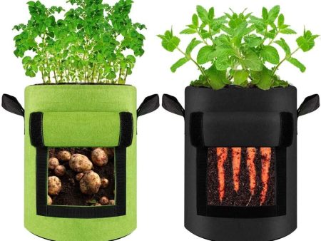 Allstar Innovations  Grow Bags, 2 Pack 10 Gallon Strawberry Planter with 8 Side Grow Pockets, Breathable Non-woven Fabric Reinforce Handle Strawberry Growing Bag for Strawberries, Herbs, Flowers(Green&Black) For Discount