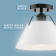 11.1  Modern Craftsman Matte Black Semi Flush Mount Supply