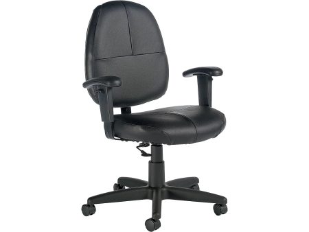 Global Leather Task Chair, Black For Discount