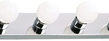 6 Strip Light Contemporary Dimmable, Polished Chrome For Sale