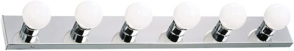 6 Strip Light Contemporary Dimmable, Polished Chrome For Sale