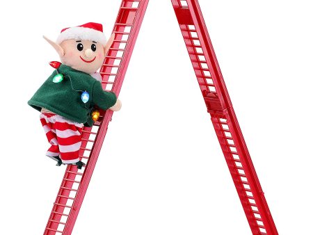 CROOT Tabletop Climber - Elf Christmas Décor, 17-inch, Red For Sale