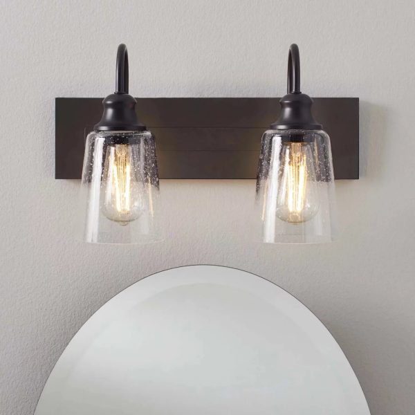 16  Farmhouse 2-Light Bronze Vanity Light Hot on Sale