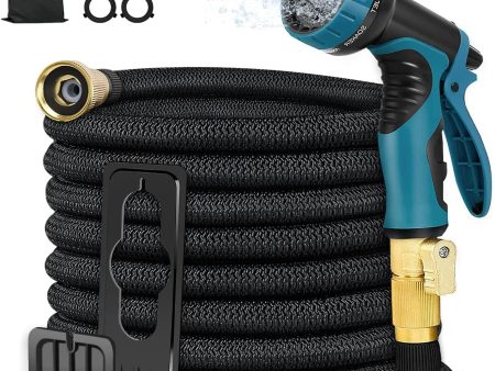 EOOIO Expandable Garden Hose-75ft Flexible Water Hose with 10 Function Spray Nozzle, 3 4 Solid Brass and Extra Strength 3750D Durable, Leakproof Lightweight Collapsible Hose for Watering and Washing Cheap