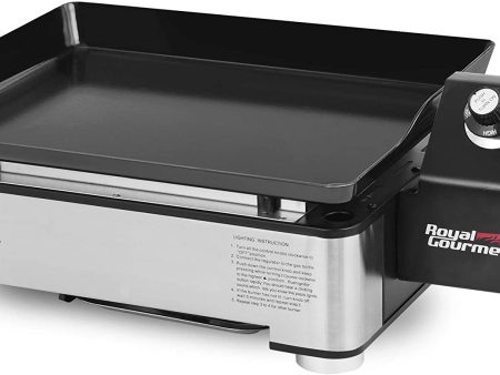 Royal Gourmet PD1202S 18-Inch Portable Table Top Propane Gas Grill Griddle for Camping, Sliver Online Hot Sale