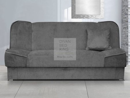 Snug Swyft Grey Charcoal Soft Linen 2 Seater Sofa Bed with Storage Hot on Sale