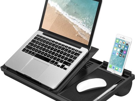 LapGear Ergo Pro Lap Desk with 20 Adjustable Angles, Mouse Pad, and Phone Holder - Gray - Fits up to 15.6 Inch Laptops and Most Tablets - Style No. 49405 Online Hot Sale