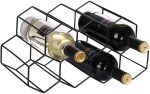 RiteSune Wine Rack Countertop, 9 Bottle Honeycomb Modern Tabletop Wine Bottle Holder for Wine Storage For Sale