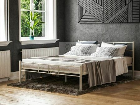 Dravos White Metal Bed Frame With Drawer Options Online