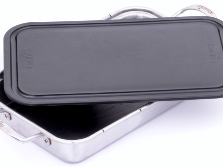 Charbroil Grill+ Roasting Dish And Cutting Board, Stainless Steel Online now