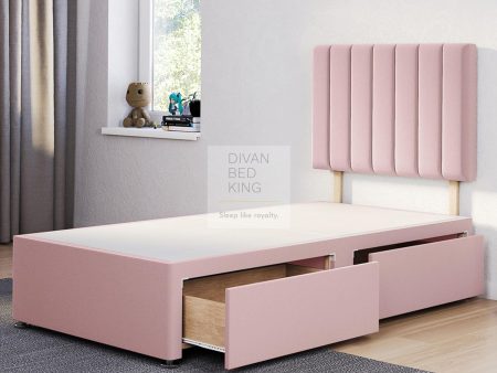 Chiara Pink Reinforced Divan Bed Base with Panel Headboard Supply