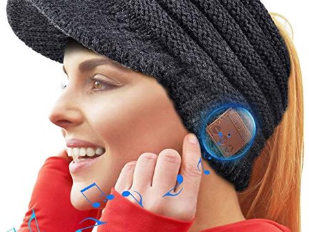 WINONLY Bluetooth Beanie Hat, Upgraded Bluetooth 5.0 Beanie Hat Gift for Women, Wireless Headphone Ponytail Beanie Music Hat Online Sale