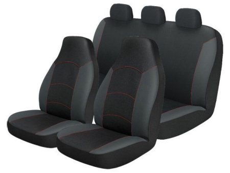 Front and Rear Seat Covers , 3 Pieces, Black For Cheap