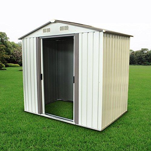 8 X6 Outdoor Storage Shed Garden Tool House with Sliding Door for Backyard Lawn,Patio,Yard(White) Online