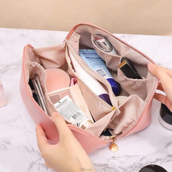 Stylish PU Leather Luxury Cosmetic Bag | Travel Toiletries Organizer on Sale