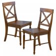 Set of 2 Rovie Acacia Wood Dining Chair, Dark Oak Online