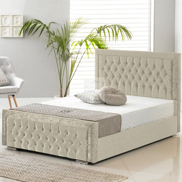 Rayshon Luxury Crushed Velvet Upholstered Bed Frame Online now