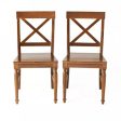 Set of 2 Rovie Acacia Wood Dining Chair, Dark Oak Online