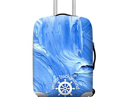 Blue Nautical Wheel | Standard Design | Luggage Suitcase Protective Cover Fashion