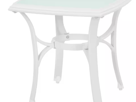 Hampton Bay 20 in. Ashbury White Side Table For Cheap