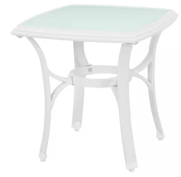 Hampton Bay 20 in. Ashbury White Side Table For Cheap