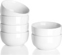 Teocera 10 Ounce Small Porcelain Bowls for Dessert - Set of 6 Little Ceramic White Dishes for Serving Ice Cream, Fruit, Dipping Sauce, Rice or Snacks - Microwave and Dishwasher Safe Online now