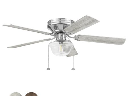 Better Homes & Gardens Wyndham 52   Brushed Nickel Classic E26 ST19 LED Hugger Ceiling Fan Hot on Sale