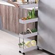 EASEPRES 4 Tier Slim Storage Cart Mobile Shelving Unit Narrow Organizer, Gap Storage Slim Slide Out Pantry Storage Rack for Kitchen Bathroom Laundry Narrow Places, White For Discount