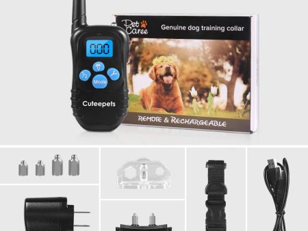 Cuteepets Dog Training Collar, 100% Rainproof Rechargeable Electronic Remote Dog Shock Collar 330 Yards with Beep Vibrating Shock Electric E-Collar Fashion