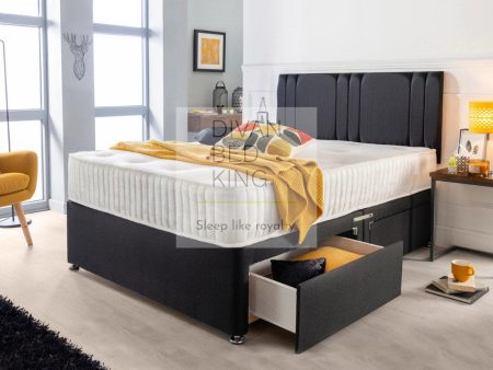 Klara Fabric Modern Drawers Storage Divan Bed with Free Headboard For Discount