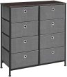 SONGMICS 4-Tier Wide Drawer Dresser, Storage Unit with 8 Easy Pull Fabric Drawers and Metal Frame, Wooden Tabletop for Closets, Nursery, Dorm Room, Hallway, 31.5 x 11.8 x 32.1 Inches, Gray ULTS24G Cheap