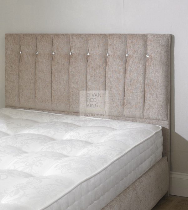 Karina Panel Button Design Chenille Upholstered Floor Standing Divan Bed Headboard For Sale