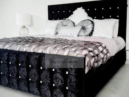 Valencia Luxury Crushed Velvet Upholstered Bed Frame Online now