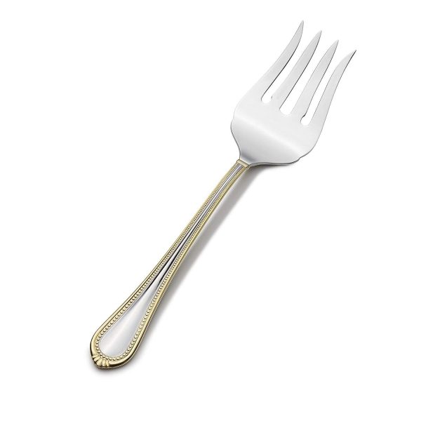 Mikasa 5142306 Regent Bead Gold Stainless Steel Cold Meat Fork For Discount