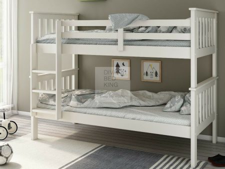 Columbus Detachable White Wooden Bunk Bed Supply