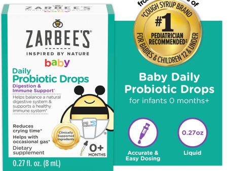 Zarbee s Baby Probiotic Drops, Digestion & Immune Support*, 0.27 fl oz Online now