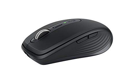 Logitech MX Anywhere 3 Compact Performance Mouse, Wireless, Fast Scroll, Any Surface, Portable, 4000DPI, Customizable Buttons, USB-C Bluetooth - Graphite - With Free Adobe Creative Cloud Subscription Fashion