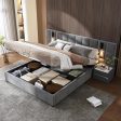 Avernus Oversized Headboard Grey Ottoman Storage Bed Frame with Integrated Lighting & USB Charging Fashion