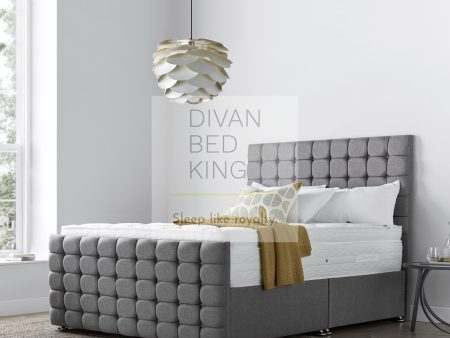 Austin Divan Bed with Cubed High Floor Standing Headboard and Footboard Discount