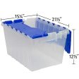 TEKUNLIMITED 66486CLDBL 12-Gallon Plastic Storage KeepBox with Attached Lid, 21-1 2-Inch by 15-Inch by 12-1 2-Inch, Semi Clear on Sale