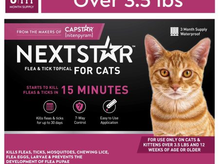 NEXTSTAR Flea & Tick Topical Prevention for Cats over 3.5 lbs, 3-Month Supply Cheap