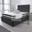 Orlando Black Crushed Velvet Divan with Airflow Spring Memory Mattress For Discount