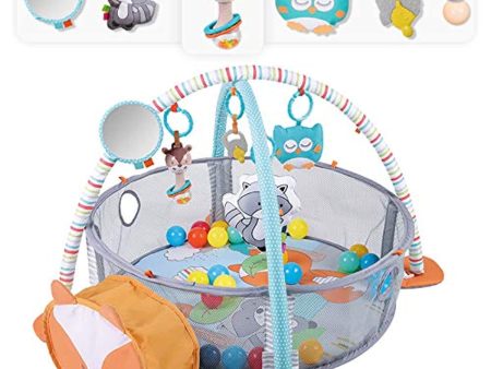 WYSWYG Baby Play Mat 3 in 1 Baby Gym with 4 Hanging Toys & 30 Balls - Infant Playmat for Tummy Time For Cheap