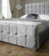 Leya Cube Crushed Velvet Fabric Upholstered Bed Frame For Discount